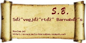 Sövegjártó Barnabás névjegykártya